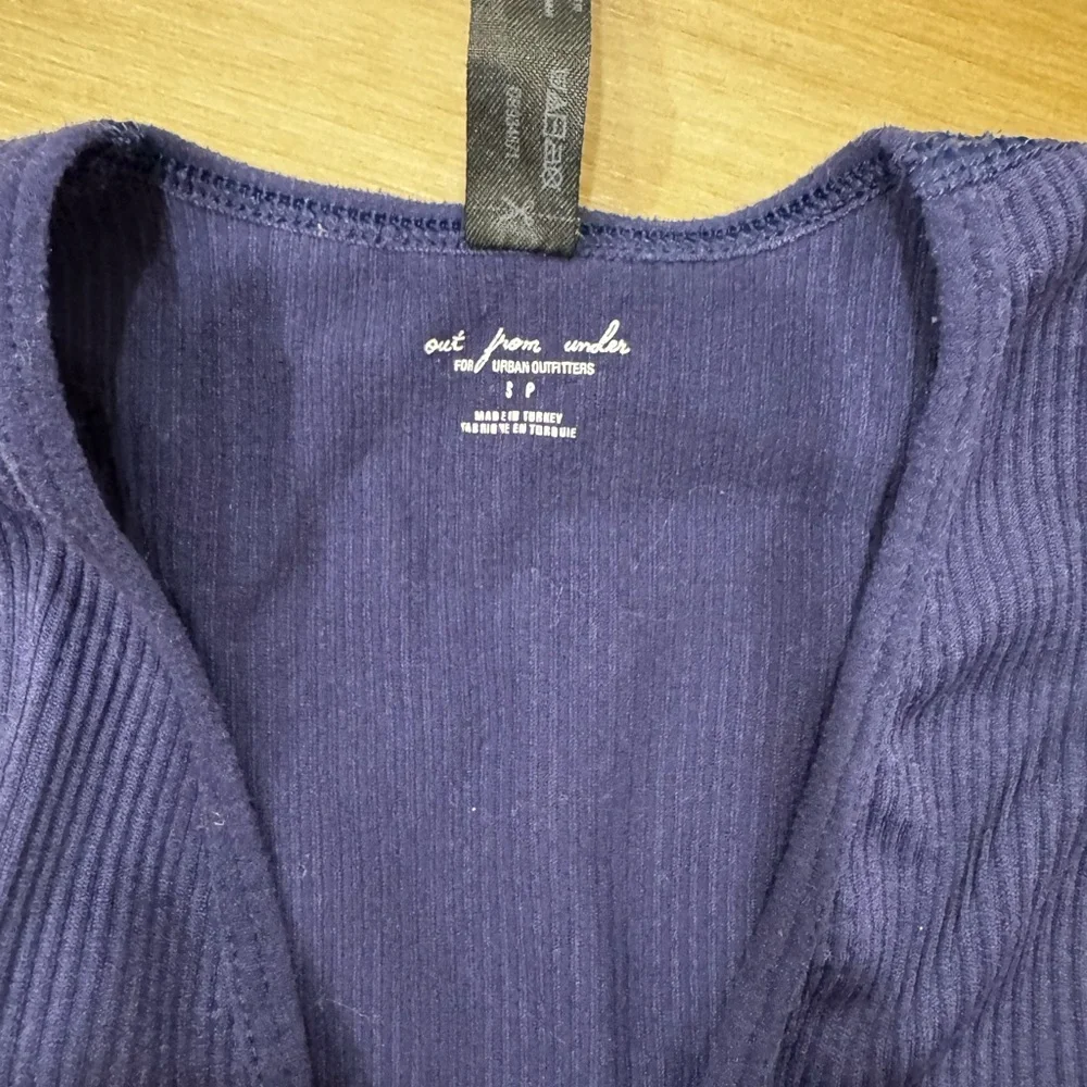 Urban Outfitters Out From Under Dark Blue Deep Plunge V-Neck Ribbed Tank - Picture 3 of 6
